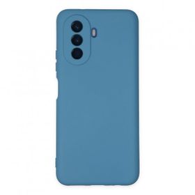 Newface Huawei Nova Y70 Nano İçi Kadife Silikon Mavi Cep Telefonu Kılıfı