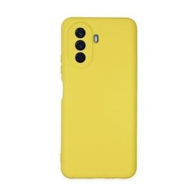 Newface Huawei Nova Y70 Nano İçi Kadife Silikon Sarı Cep Telefonu Kılıfı