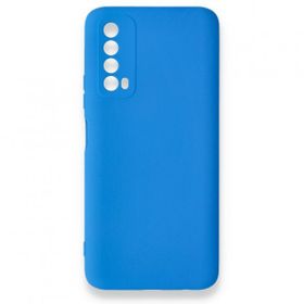 Newface Huawei P Smart 2021 Nano İçi Kadife Silikon Mavi Cep Telefonu Kılıfı