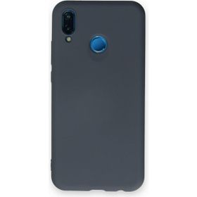 Newface Huawei P20 Lite Nano İçi Kadife Silikon Gri Cep Telefonu Kılıfı