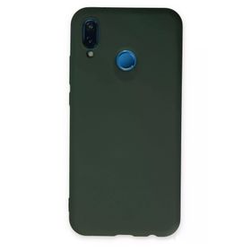 Newface Huawei P20 Lite Nano içi Kadife Silikon Koyu Yeşil Cep Telefonu Kılıfı