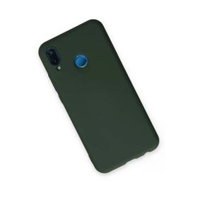 Newface Huawei P20 Lite Nano içi Kadife Silikon Koyu Yeşil Cep Telefonu Kılıfı