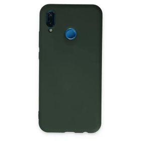 Newface Huawei P20 Lite Nano içi Kadife Silikon Koyu Yeşil Cep Telefonu Kılıfı