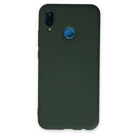 Newface Huawei P20 Lite Nano içi Kadife Silikon Koyu Yeşil Cep Telefonu Kılıfı