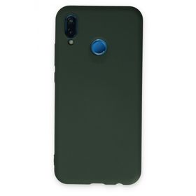 Newface Huawei P20 Lite Nano içi Kadife Silikon Koyu Yeşil Cep Telefonu Kılıfı
