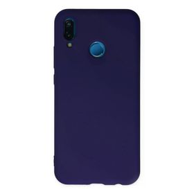 Newface Huawei P20 Lite Nano İçi Kadife Silikon Mor Cep Telefonu Kılıfı