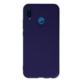 Newface Huawei P20 Lite Nano İçi Kadife Silikon Mor Cep Telefonu Kılıfı