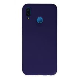 Newface Huawei P20 Lite Nano İçi Kadife Silikon Mor Cep Telefonu Kılıfı