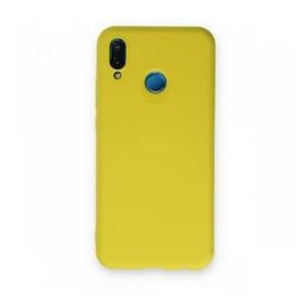 Newface Huawei P20 Lite Nano İçi Kadife Silikon Sarı Cep Telefonu Kılıfı