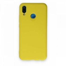 Newface Huawei P20 Lite Nano İçi Kadife Silikon Sarı Cep Telefonu Kılıfı