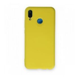 Newface Huawei P20 Lite Nano İçi Kadife Silikon Sarı Cep Telefonu Kılıfı