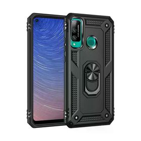 Newface Huawei P40 Lite E Sofya Yüzüklü Silikon Kapak Siyah Cep Telefonu Kılıfı