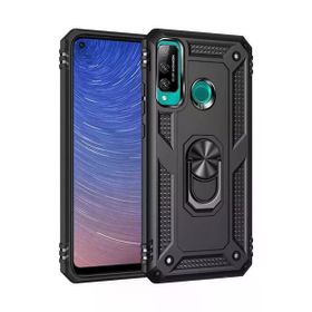 Newface Huawei P40 Lite E Sofya Yüzüklü Silikon Kapak Siyah Cep Telefonu Kılıfı