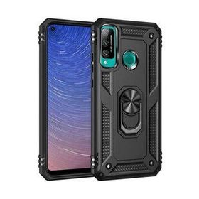 Newface Huawei P40 Lite E Sofya Yüzüklü Silikon Kapak Siyah Cep Telefonu Kılıfı