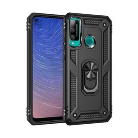 Newface Huawei P40 Lite E Sofya Yüzüklü Silikon Kapak Siyah Cep Telefonu Kılıfı