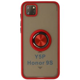 Newface Huawei Y5P Montreal Yüzüklü Silikon Kapak Kırmızı Cep Telefonu Kılıfı