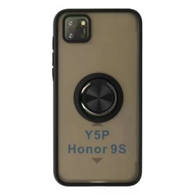 Newface Huawei Y5P Montreal Yüzüklü Silikon Kapak Siyah Cep Telefonu Kılıfı