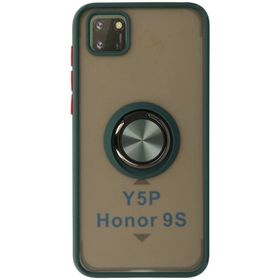 Newface Huawei Y5P Montreal Yüzüklü Silikon Kapak Yeşil Cep Telefonu Kılıfı