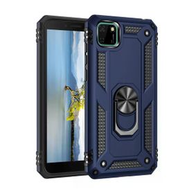 Newface Huawei Y5P Sofya Yüzüklü Silikon Kapak Lacivert Cep Telefonu Kılıfı
