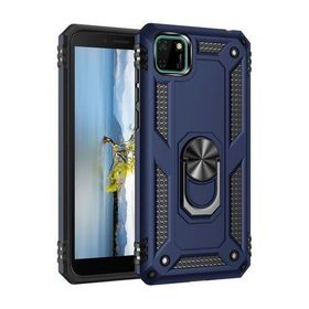 Newface Huawei Y5P Sofya Yüzüklü Silikon Kapak Lacivert Cep Telefonu Kılıfı