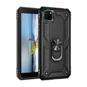 Newface Huawei Y5P Sofya Yüzüklü Silikon Kapak Siyah Cep Telefonu Kılıfı