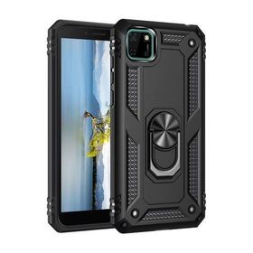 Newface Huawei Y5P Sofya Yüzüklü Silikon Kapak Siyah Cep Telefonu Kılıfı