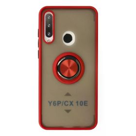 Newface Huawei Y6P Kırmızı Montreal Yüzüklü Silikon Cep Telefonu Kılıfı