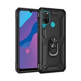 Newface Huawei Y6P Siyah Sofya Yüzüklü Silikon Cep Telefonu Kılıfı