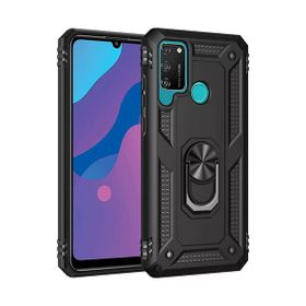 Newface Huawei Y6P Siyah Sofya Yüzüklü Silikon Cep Telefonu Kılıfı