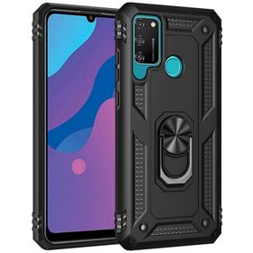 Newface Huawei Y6P Siyah Sofya Yüzüklü Silikon Cep Telefonu Kılıfı