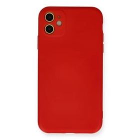 Newface İphone 11 Kırmızı Nano İçi Kadife Silikon Cep Telefonu Kılıfı