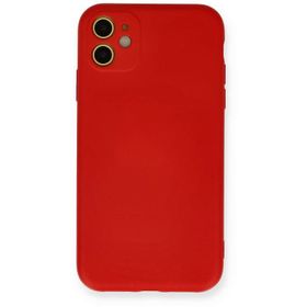 Newface İphone 11 Kırmızı Nano İçi Kadife Silikon Cep Telefonu Kılıfı