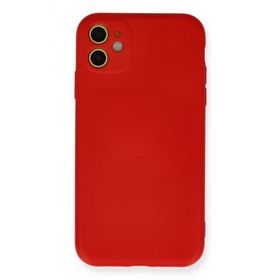Newface İphone 11 Kırmızı Nano İçi Kadife Silikon Cep Telefonu Kılıfı