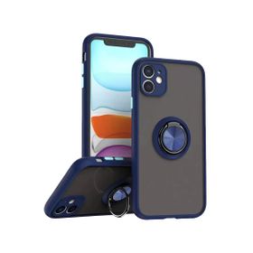 Newface iPhone 11 Montreal Yüzüklü Silikon Kapak Lacivert Kılıf
