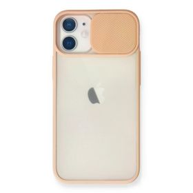 Newface iPhone 11 Palm Buzlu Kamera Sürgülü Silikon Pembe Cep Telefonu Kılıfı