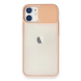 Newface iPhone 11 Palm Buzlu Kamera Sürgülü Silikon Pembe Cep Telefonu Kılıfı