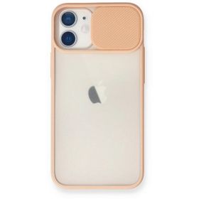 Newface iPhone 11 Palm Buzlu Kamera Sürgülü Silikon Pembe Cep Telefonu Kılıfı