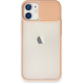 Newface iPhone 11 Palm Buzlu Kamera Sürgülü Silikon Pembe Cep Telefonu Kılıfı