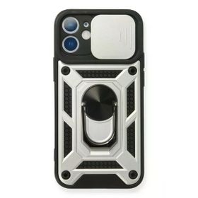 Newface iPhone 11 Pars Lens Yüzüklü Silikon - Gümüş Kılıf