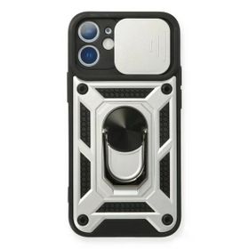 Newface iPhone 11 Pars Lens Yüzüklü Silikon - Gümüş Kılıf