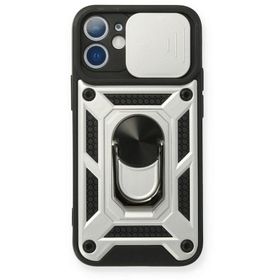 Newface iPhone 11 Pars Lens Yüzüklü Silikon - Gümüş Kılıf