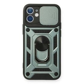 Newface iPhone 11 Pars Lens Yüzüklü Silikon - Yeşil Kılıf