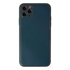 Newface iPhone 11 Pro Coco Deri Silikon Kapak Mavi Cep Telefonu Kılıfı