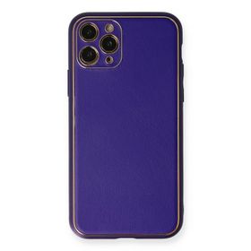 Newface iPhone 11 Pro Coco Deri Silikon Kapak Mor Cep Telefonu Kılıfı