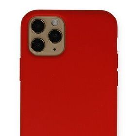 Newface iPhone 11 Pro Kırmızı Nano İçi Kadife Silikon Cep Telefonu Kılıfı