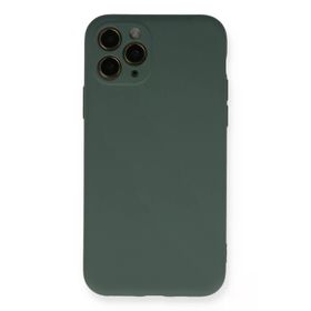 Newface iPhone 11 Pro Koyu Yeşil Nano İçi Kadife Silikon Cep Telefonu Kılıfı