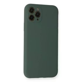 Newface iPhone 11 Pro Koyu Yeşil Nano İçi Kadife Silikon Cep Telefonu Kılıfı