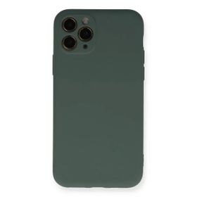 Newface iPhone 11 Pro Koyu Yeşil Nano İçi Kadife Silikon Cep Telefonu Kılıfı