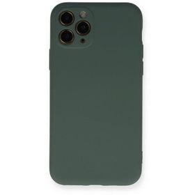 Newface iPhone 11 Pro Koyu Yeşil Nano İçi Kadife Silikon Cep Telefonu Kılıfı