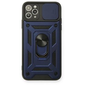 Newface iPhone 11 Pro Lacivert Pars Lens Yüzüklü Silikon Cep Telefonu Kılıfı